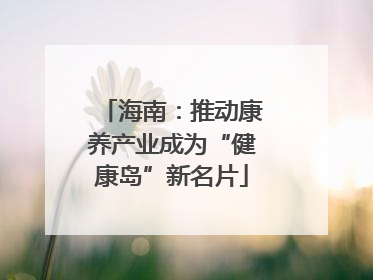 海南：推动康养产业成为“健康岛”新名片