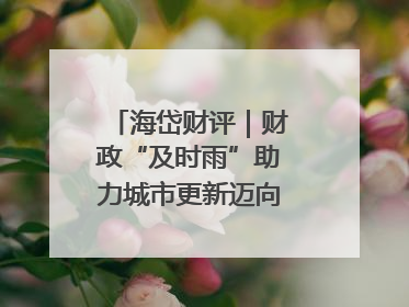 海岱财评｜财政“及时雨”助力城市更新迈向更“新”未来