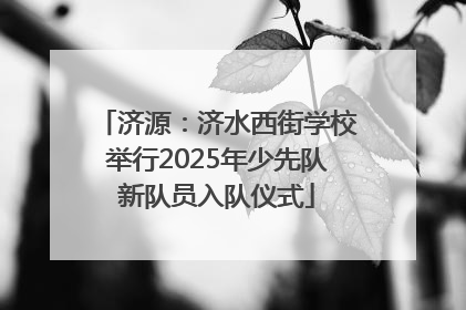 济源：济水西街学校举行2025年少先队新队员入队仪式