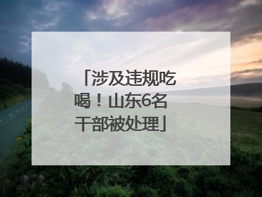 涉及违规吃喝！山东6名干部被处理
