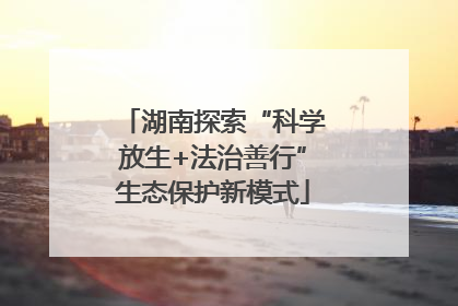湖南探索“科学放生+法治善行”生态保护新模式