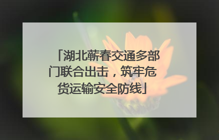 湖北蕲春交通多部门联合出击，筑牢危货运输安全防线