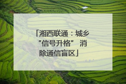 湘西联通：城乡“信号升格” 消除通信盲区