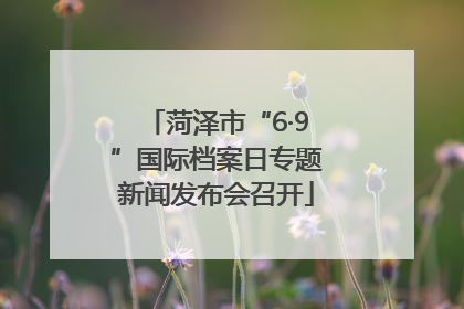 菏泽市“6·9”国际档案日专题新闻发布会召开