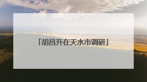 胡昌升在天水市调研