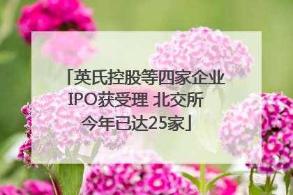 英氏控股等四家企业IPO获受理 北交所今年已达25家