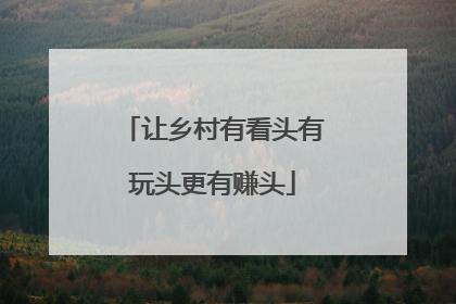 让乡村有看头有玩头更有赚头