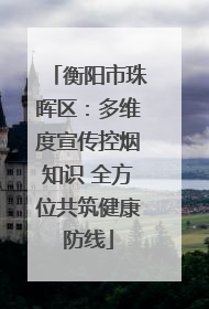 衡阳市珠晖区：多维度宣传控烟知识 全方位共筑健康防线