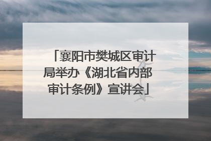 襄阳市樊城区审计局举办《湖北省内部审计条例》宣讲会