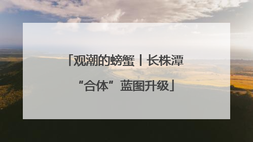 观潮的螃蟹丨长株潭“合体”蓝图升级