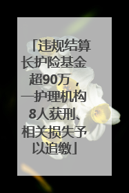 违规结算长护险基金超90万，一护理机构8人获刑、相关损失予以追缴