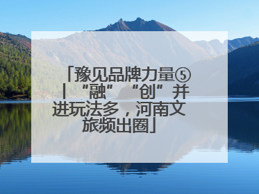豫见品牌力量⑤丨“融”“创”并进玩法多，河南文旅频出圈