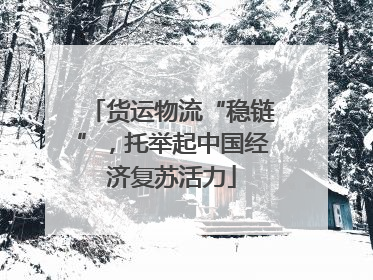 货运物流“稳链”，托举起中国经济复苏活力