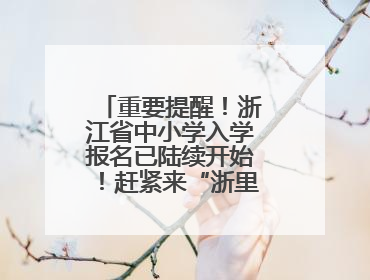 重要提醒！浙江省中小学入学报名已陆续开始！赶紧来“浙里办”报名！