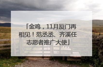 金鸡，11月厦门再相见！范丞丞、齐溪任志愿者推广大使