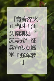 青春淬火正当时！汕头南澳县“沉浸式”征兵宣传点燃学子强军梦