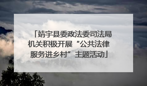 靖宇县委政法委司法局机关积极开展“公共法律服务进乡村”主题活动