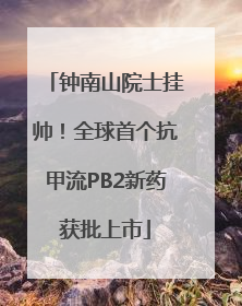 钟南山院士挂帅！全球首个抗甲流PB2新药获批上市