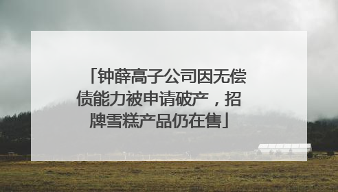 钟薛高子公司因无偿债能力被申请破产，招牌雪糕产品仍在售