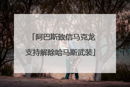 阿巴斯致信马克龙 支持解除哈马斯武装
