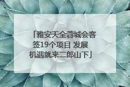 雅安天全蓉城会客签19个项目 发展机遇就来二郎山下