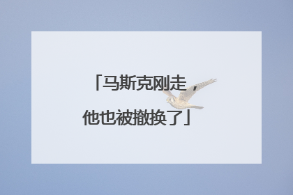 马斯克刚走，他也被撤换了