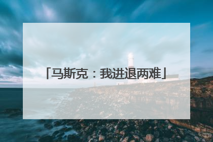 马斯克：我进退两难