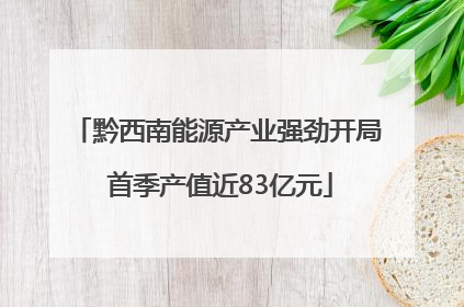 黔西南能源产业强劲开局 首季产值近83亿元