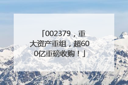 002379，重大资产重组，超600亿重磅收购！