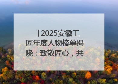 2025安徽工匠年度人物榜单揭晓：致敬匠心，共谱创新华章