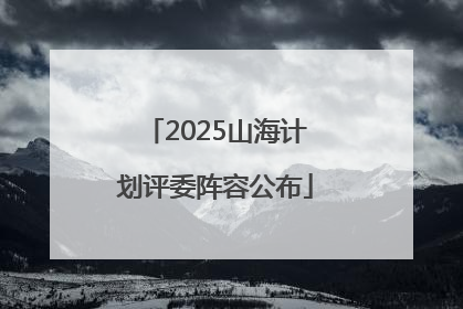 2025山海计划评委阵容公布