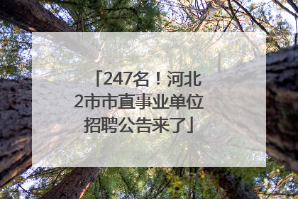 247名！河北2市市直事业单位招聘公告来了
